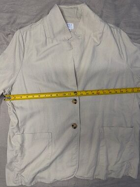 Time and Tru Beige Linen Blend Button Front Top XXL Lightweight Jacket Shirt